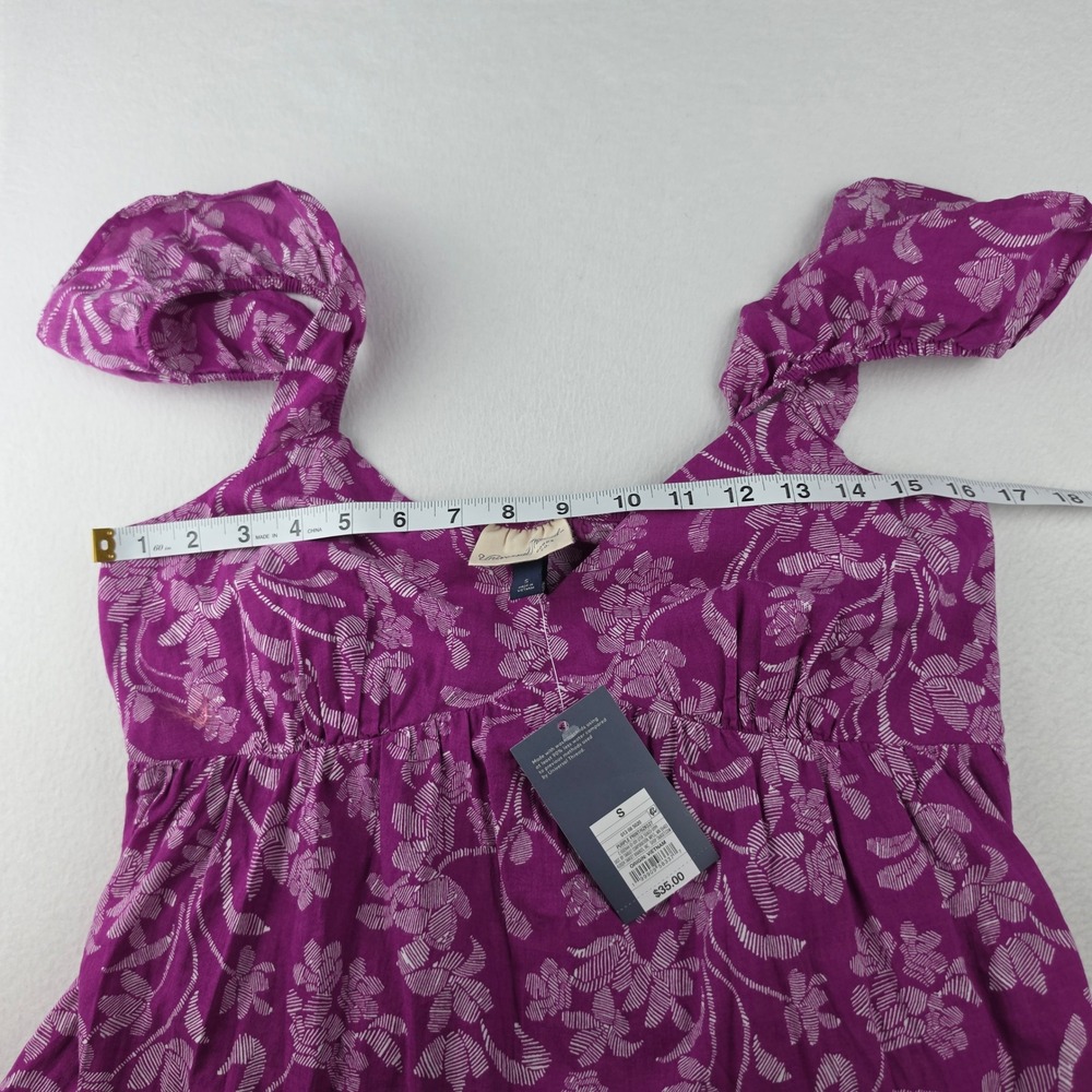 Universal Thread NWT Purple Floral Tiered Midi Dress Ruffle Strap Cotton Small - Picture 7 of 9